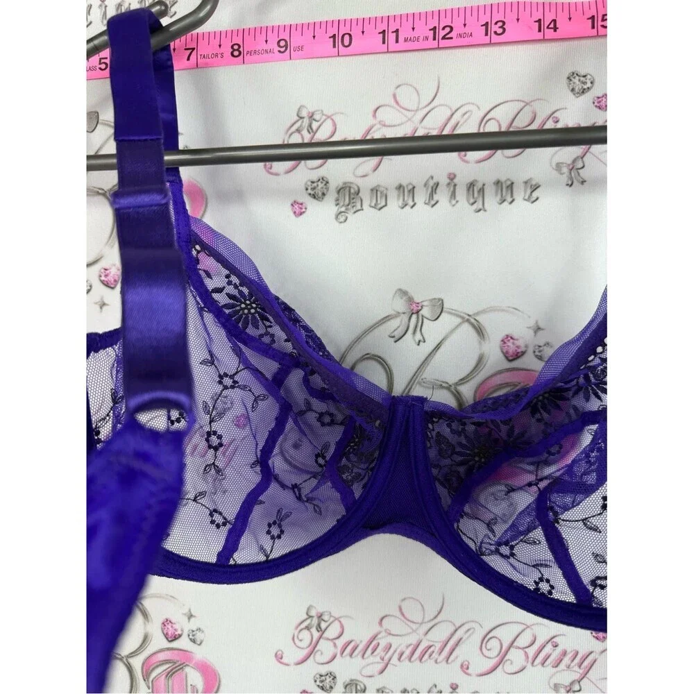 Empreinte bra floral lace Sheer Lace Underwire Bra in Violet